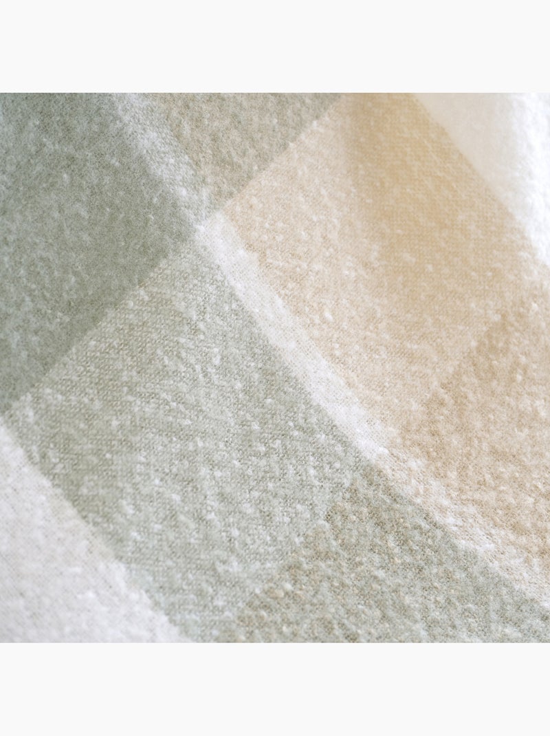 Plaid à carreaux aspect mohair avec franges Vert - Kiabi