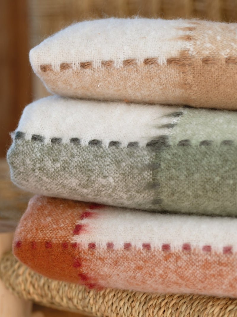 Plaid à carreaux aspect mohair Bordeaux - Kiabi