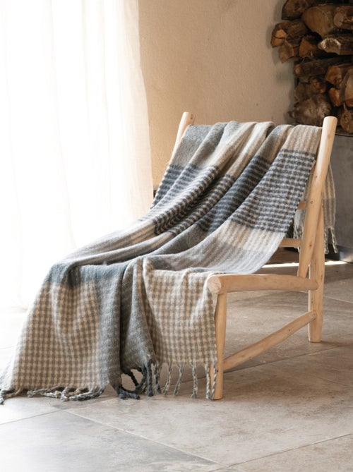 Plaid à carreaux aspect mohair doux - Kiabi