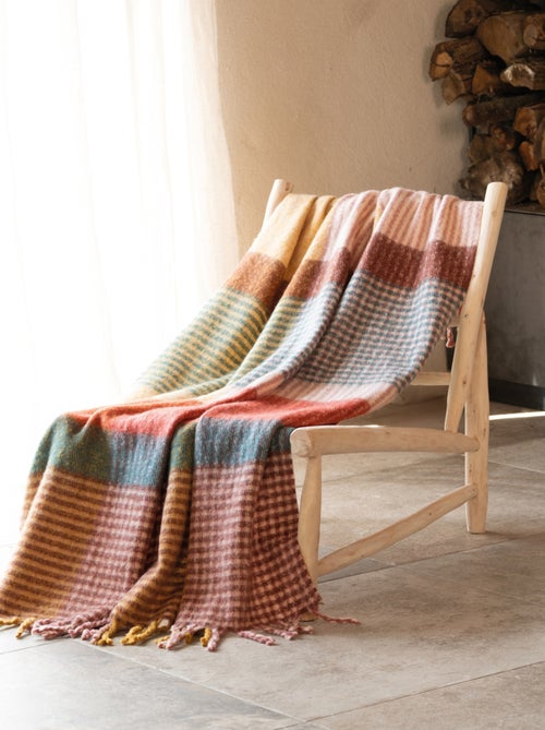 Plaid à carreaux aspect mohair doux - Kiabi