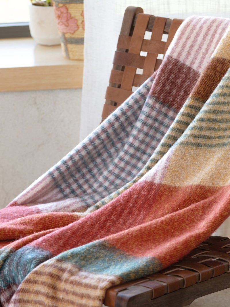 Plaid à carreaux aspect mohair doux Marron clair - Kiabi