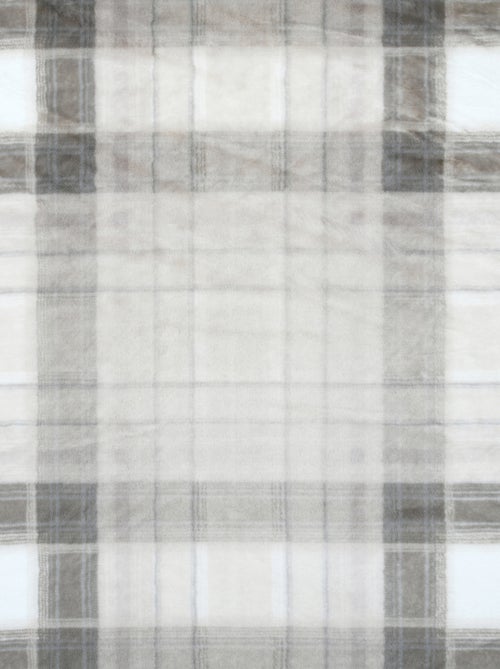 Plaid à carreaux écossais en imitation fourrure - Kiabi