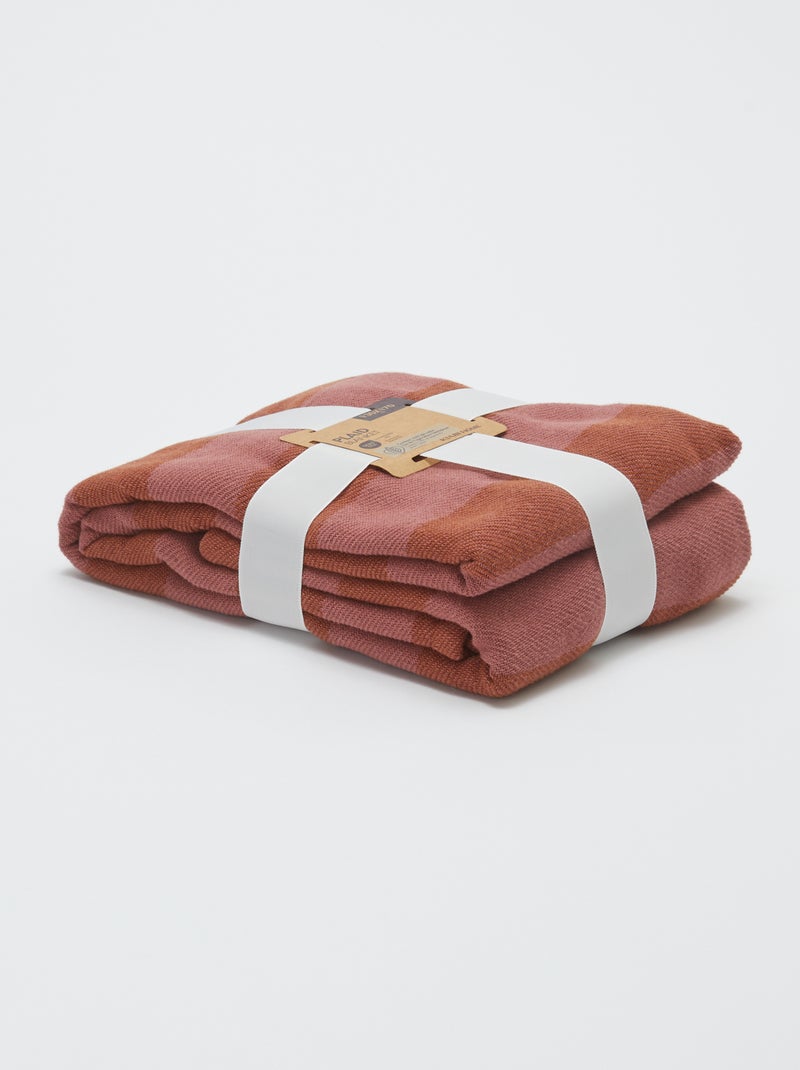 Plaid à rayures en coton - Kiabi Home Rouge - Kiabi
