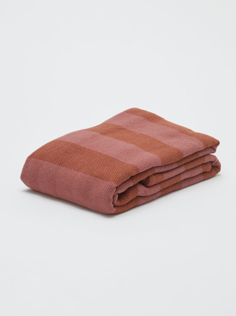 Plaid à rayures en coton - Kiabi Home Rouge - Kiabi