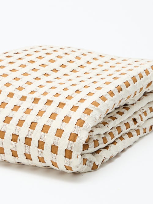 Plaid bicolore avec design gaufré (180 x 200 cm) - Kiabi