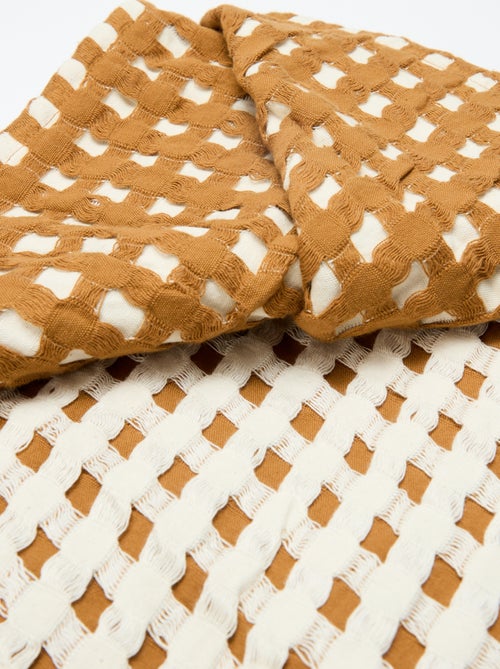 Plaid bicolore avec design gaufré (180 x 200 cm) - Kiabi