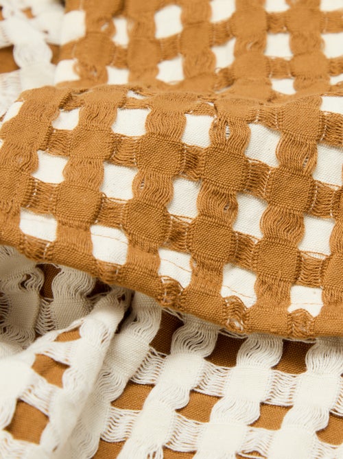 Plaid bicolore avec design gaufré (180 x 200 cm) - Kiabi