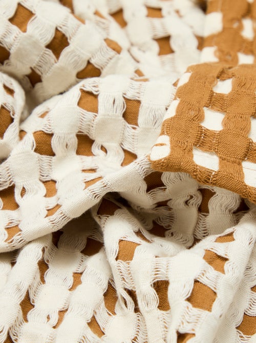 Plaid bicolore avec design gaufré (180 x 200 cm) - Kiabi