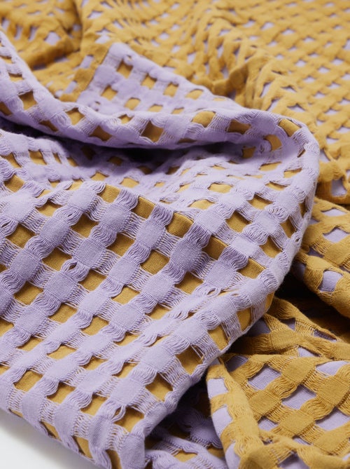 Plaid bicolore avec design gaufré (180 x 200 cm) - Kiabi