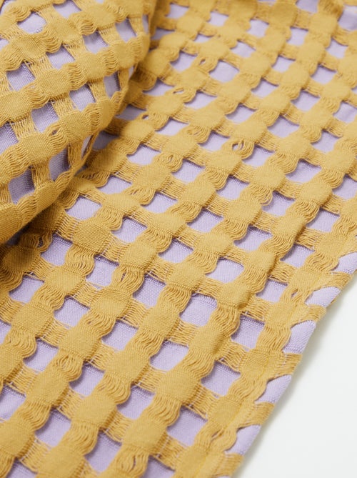 Plaid bicolore avec design gaufré (180 x 200 cm) - Kiabi