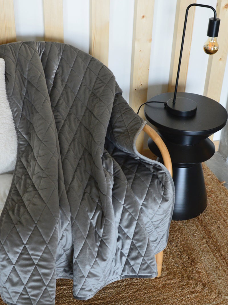 Plaid Canapé en velours matelassé Gris - Kiabi