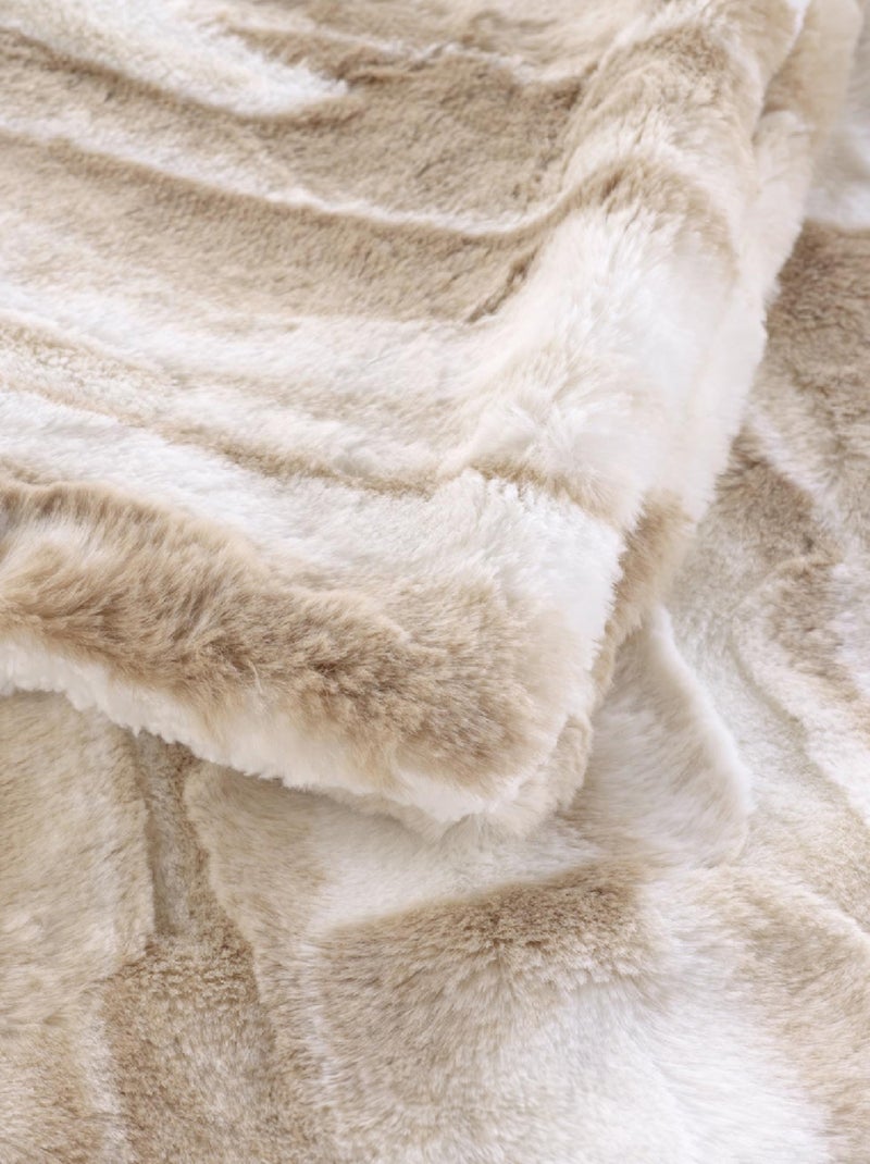 Plaid Cheyenne Imitation Fourrure / Sherpa Beige coquille - Kiabi