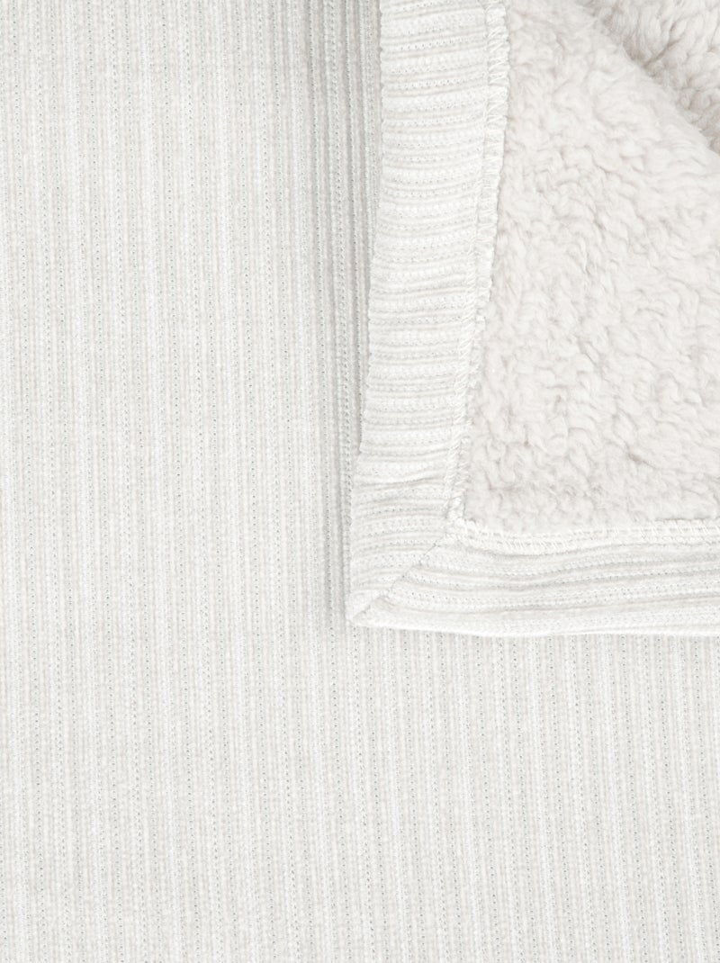 Plaid côtelé ultra doux Ecru - Kiabi