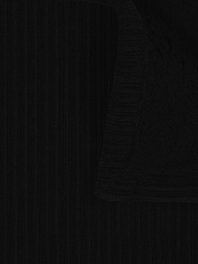 Plaid côtelé ultra doux Noir - Kiabi