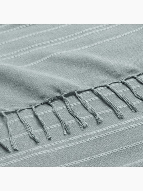 Plaid coton à franges grand format - Kiabi Plaid coton à franges grand format - Kiabi