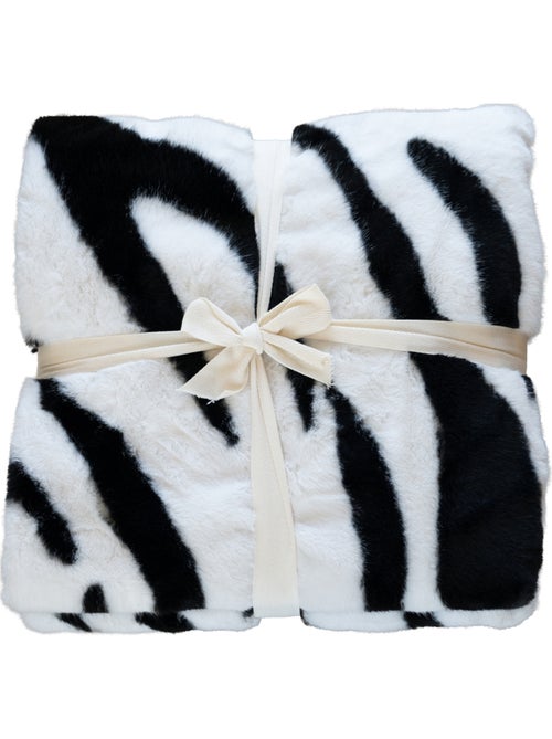 Plaid doux à motif zèbre avec dos en velours - Kiabi
