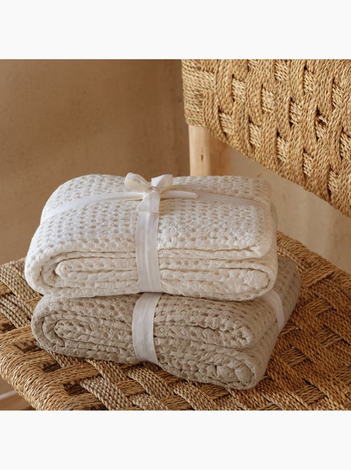 Plaid en coton gaufré - Kiabi Plaid en coton gaufré - Kiabi