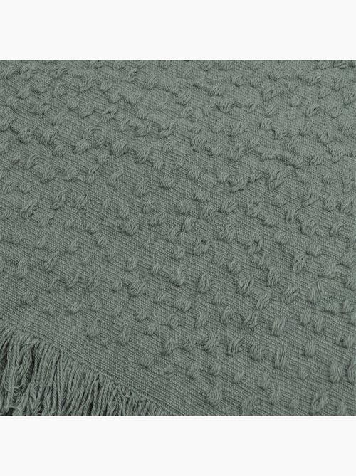 Plaid en coton jacquard à motif goutte d’eau - Kiabi