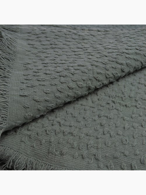 Plaid en coton jacquard à motif goutte d’eau - Kiabi