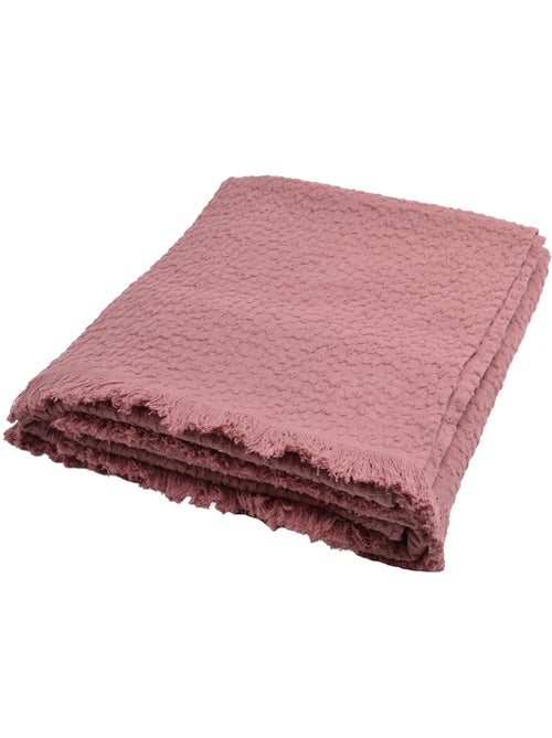 Plaid en coton jacquard à motif goutte d’eau - Kiabi