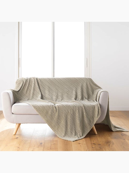 Plaid en flanelle relief uni – modèle arya - Kiabi Plaid en flanelle relief uni – modèle arya - Kiabi