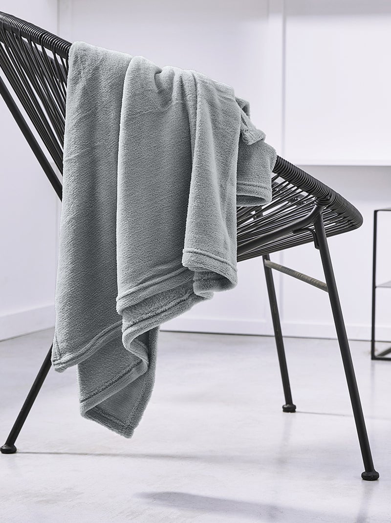 Plaid en velours beige - Kiabi