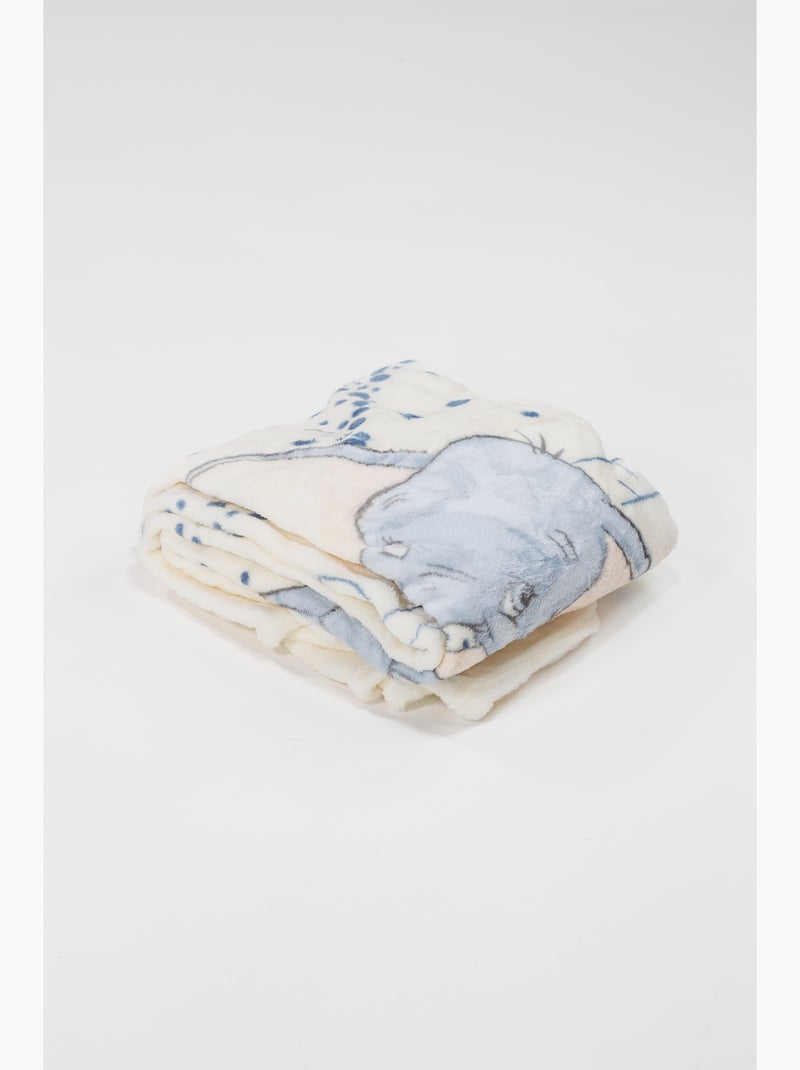 Plaid Flanelle Enfant Dumbo Disney 110x150 cm Beige/Blanc - Kiabi