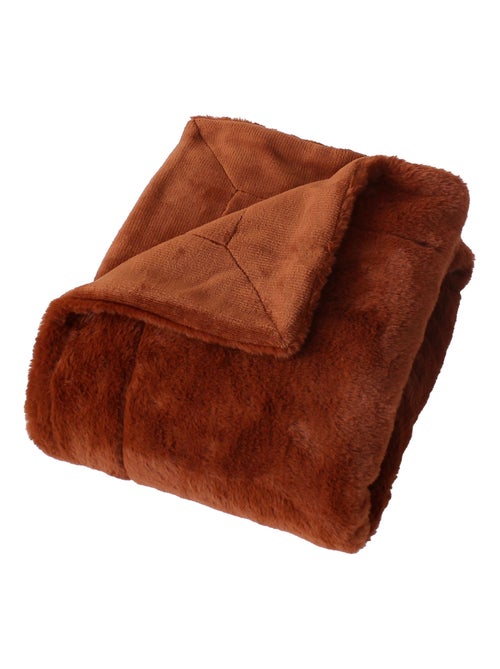 Plaid imitation fourrure double face flanelle - Kiabi