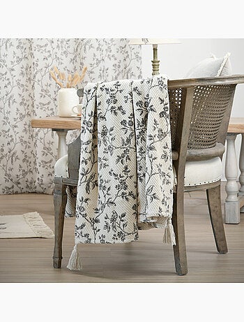Plaid imprimé floral esprit campagne chic