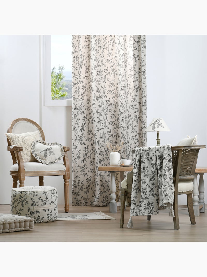 Plaid imprimé floral esprit campagne chic Ecru - Kiabi