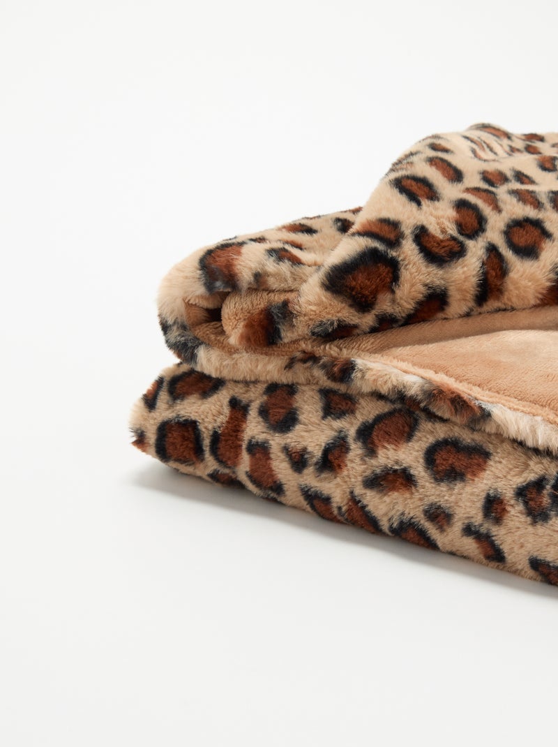 Plaid imprimé 'léopard' Marron - Kiabi