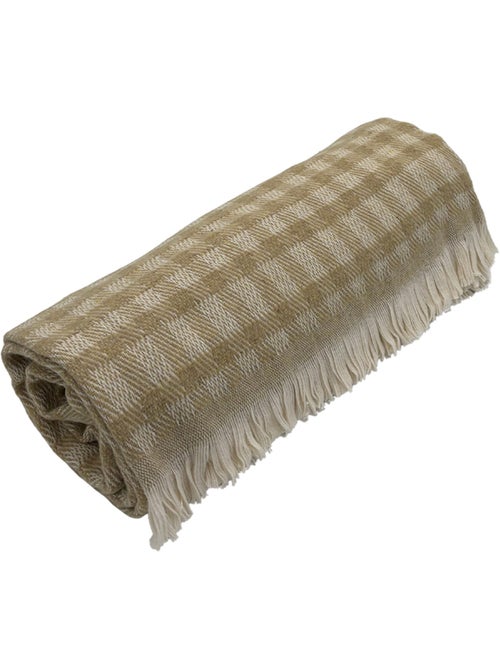 Plaid jacquard vichy en coton - Kiabi
