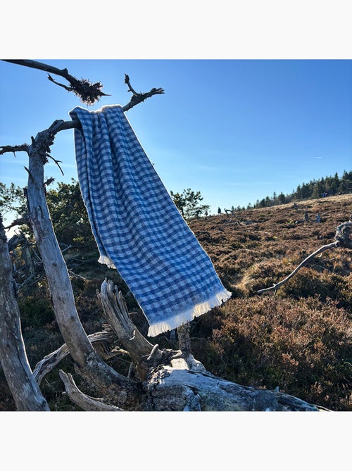 Plaid jacquard vichy en coton - Kiabi