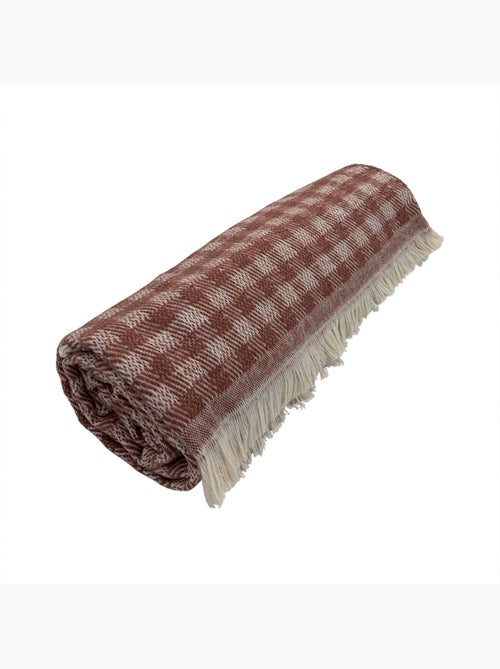 Plaid jacquard vichy en coton - Kiabi