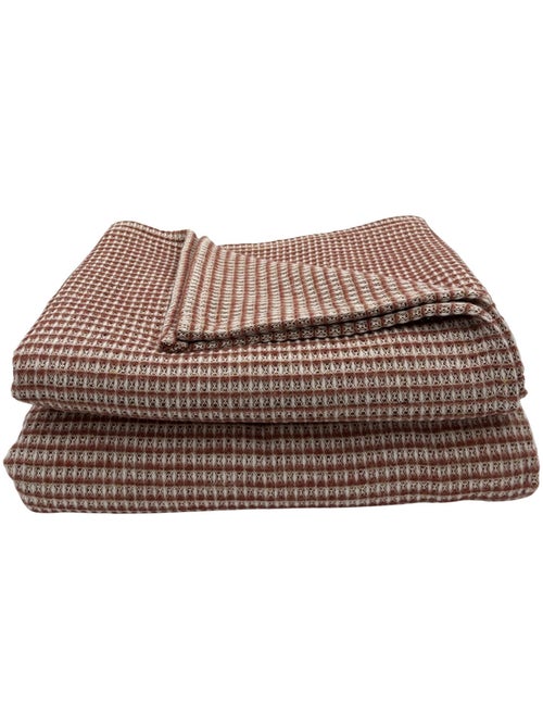 Plaid jacquard vichy en coton - Kiabi