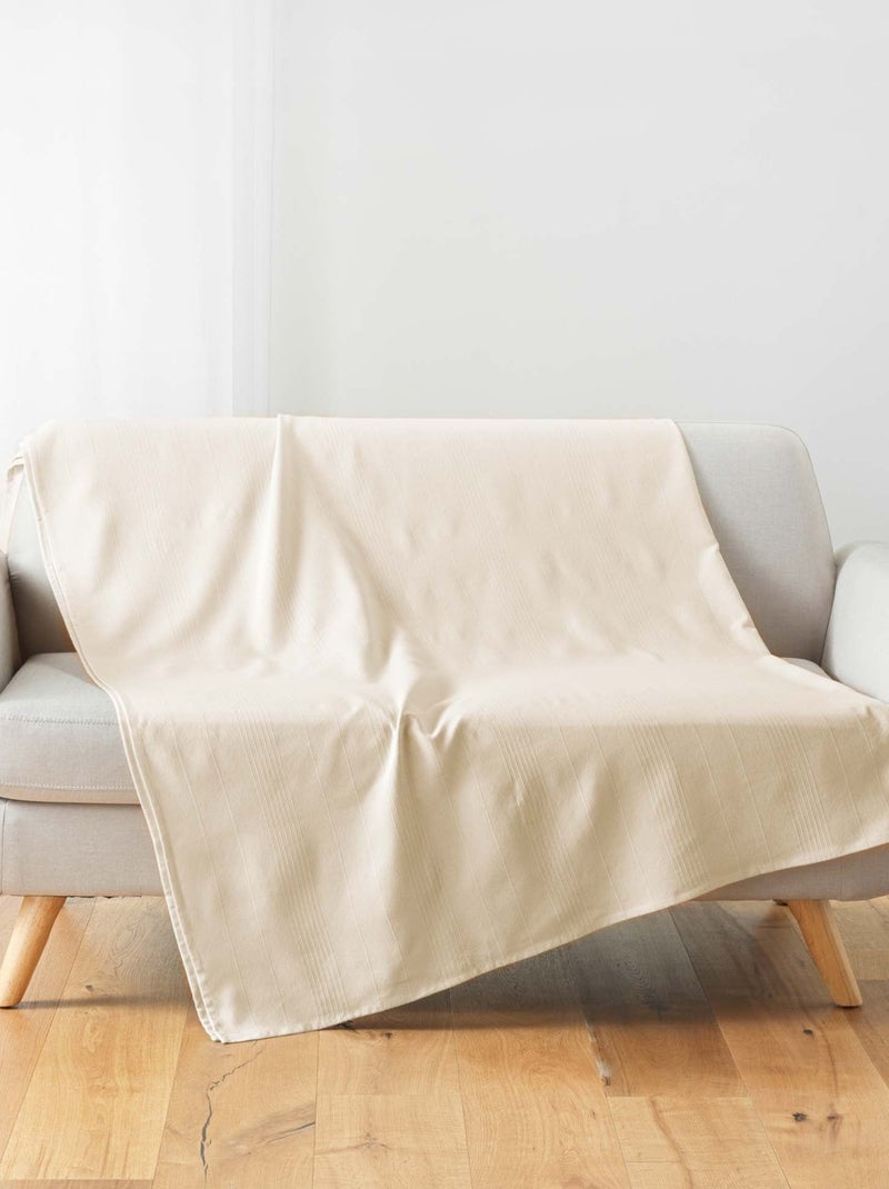 Plaid LUCILE - Douceur D'intérieur Beige coquille - Kiabi