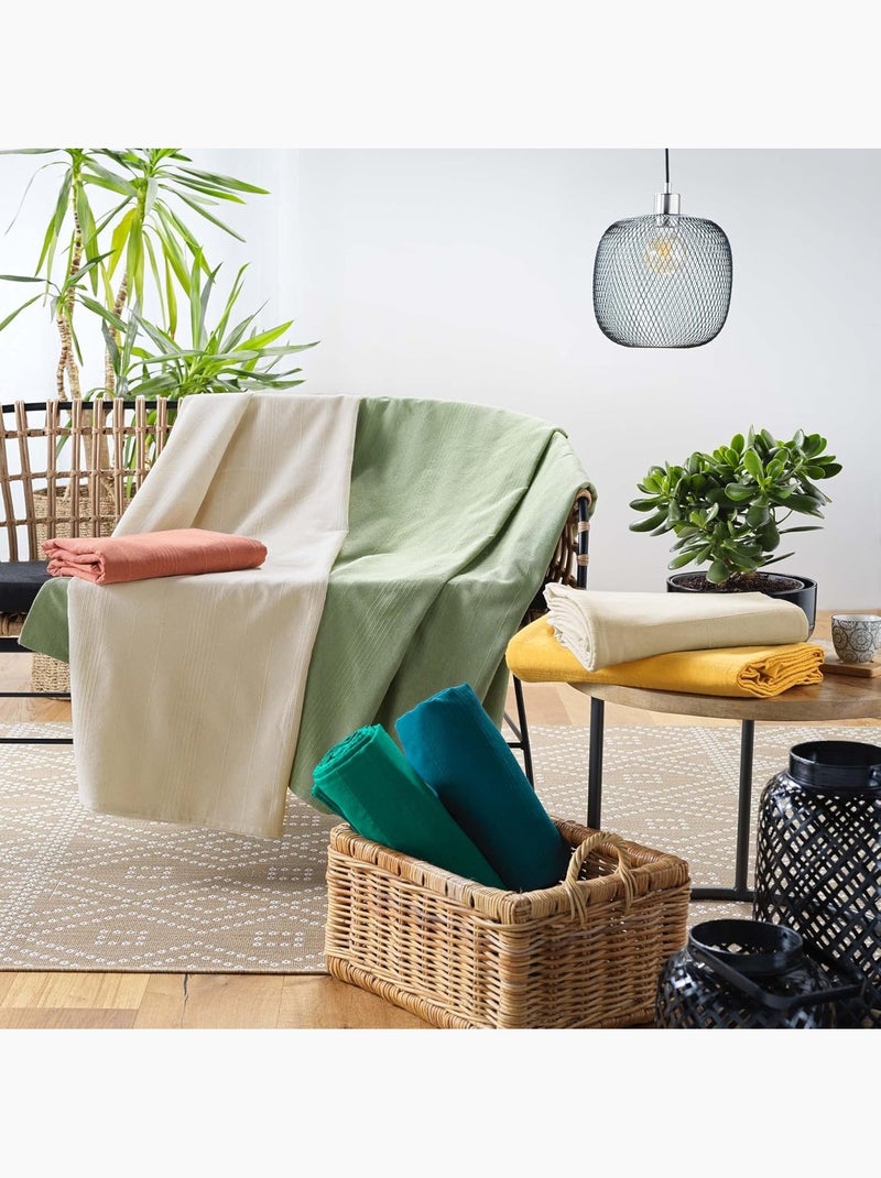 Plaid LUCILE - Douceur D'intérieur Vert Sauge - Kiabi