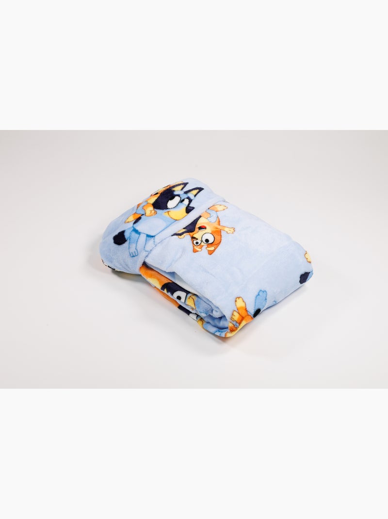Plaid met Capuchon Flanel Bluey & Bingo 120x150cm – All-Over – 100% Polyester – Officiële Licentie Zwart Zwart Blauw - Kiabi