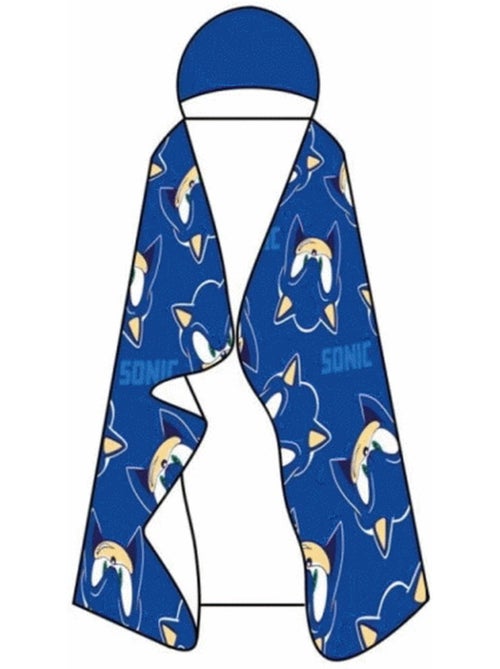 Plaid met Capuchon Flanel Sonic the Hedgehog 120x150cm – Zacht en Warm – Officiële SEGA Licentie - Kiabi