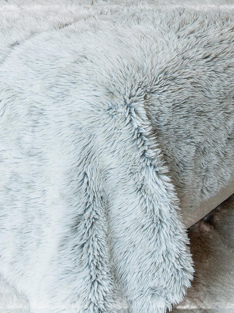 Plaid ou jeté de lit Imitation Fourrure Doux Gris - Kiabi