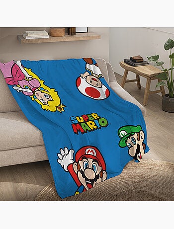 Plaid polaire imprimé, mario let's go