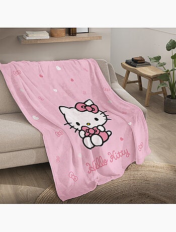 Plaid polaire imprimé toucher doux, hello kitty cute