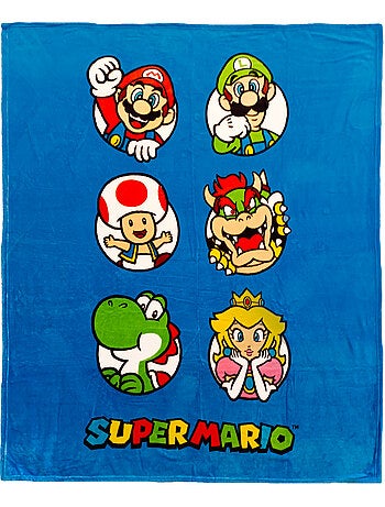 Plaid polaire imprimé toucher doux, super mario players