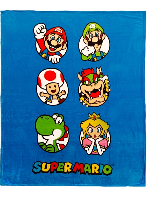 Plaid polaire imprimé toucher doux, super mario players - Kiabi