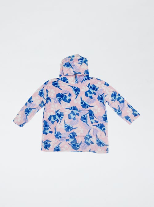 Plaid poncho enfant 'Stitch' à capuche polaire uni - Kiabi