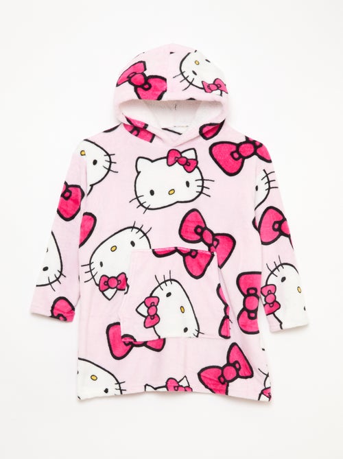 Plaid poncho voor kinderen met fleece capuchon 'Hello Kitty' - Kiabi