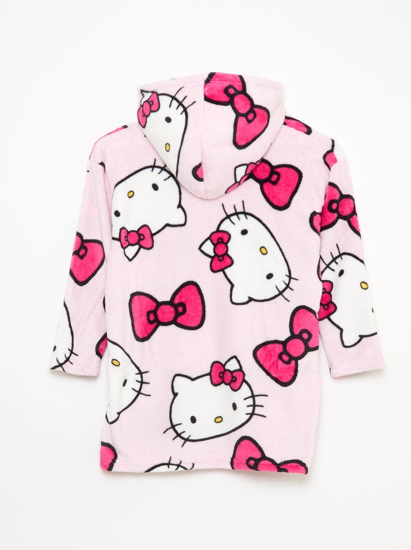 Plaid poncho voor kinderen met fleece capuchon 'Hello Kitty' Rose - Kiabi