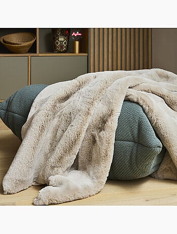 Plaid van imitatiebont ultrazacht Oeko-Tex 130 x 180 cm beige – Future Home