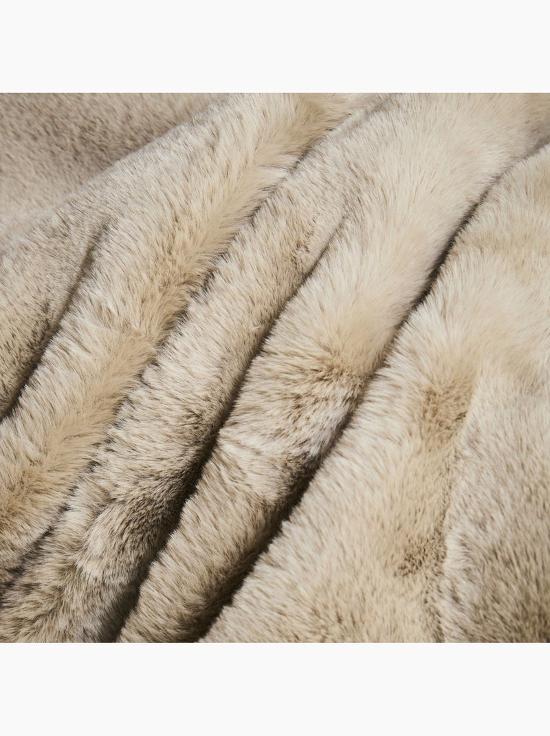 Plaid van imitatiebont ultrazacht Oeko-Tex 130 x 180 cm beige – Future Home Beige - Kiabi