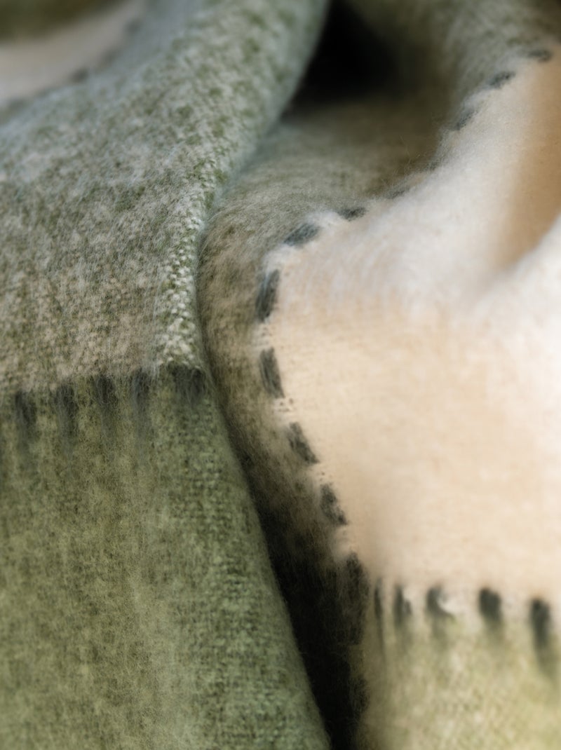 Plaid van mohair Kaki - Kiabi